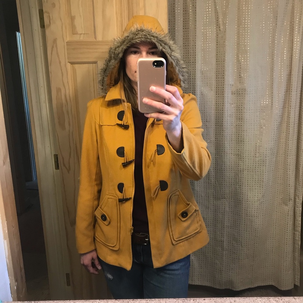 Hooded pea coat